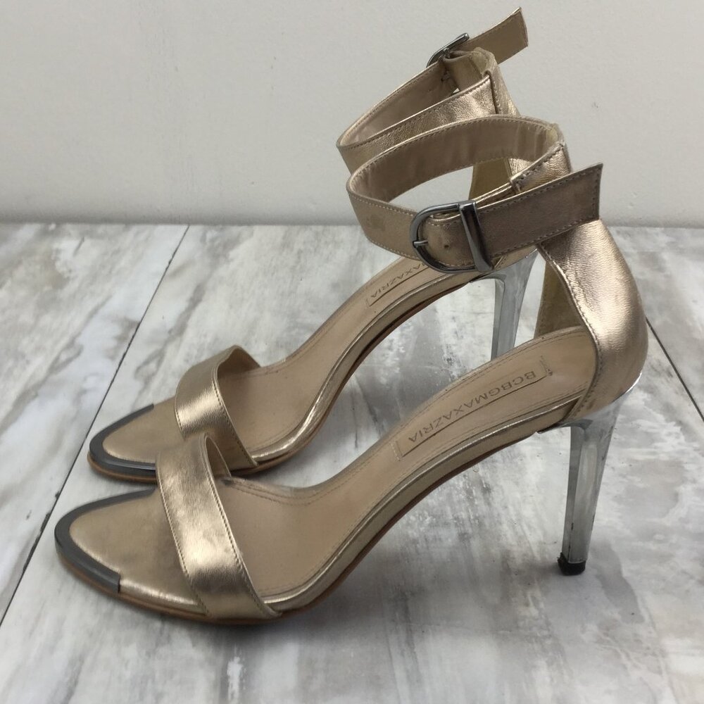 BCBGMaxAzria Gold Strappy Heels 38